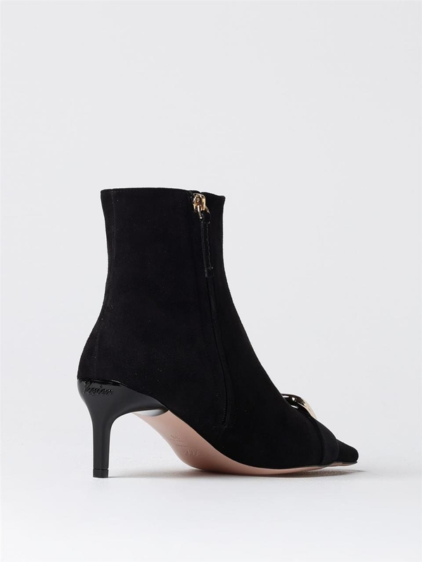 로저비비에 FW24 Viv Canard Roger Vivier Suede Ankle Boot with Decorative Buckle RVW72239180HR0 B999 Black