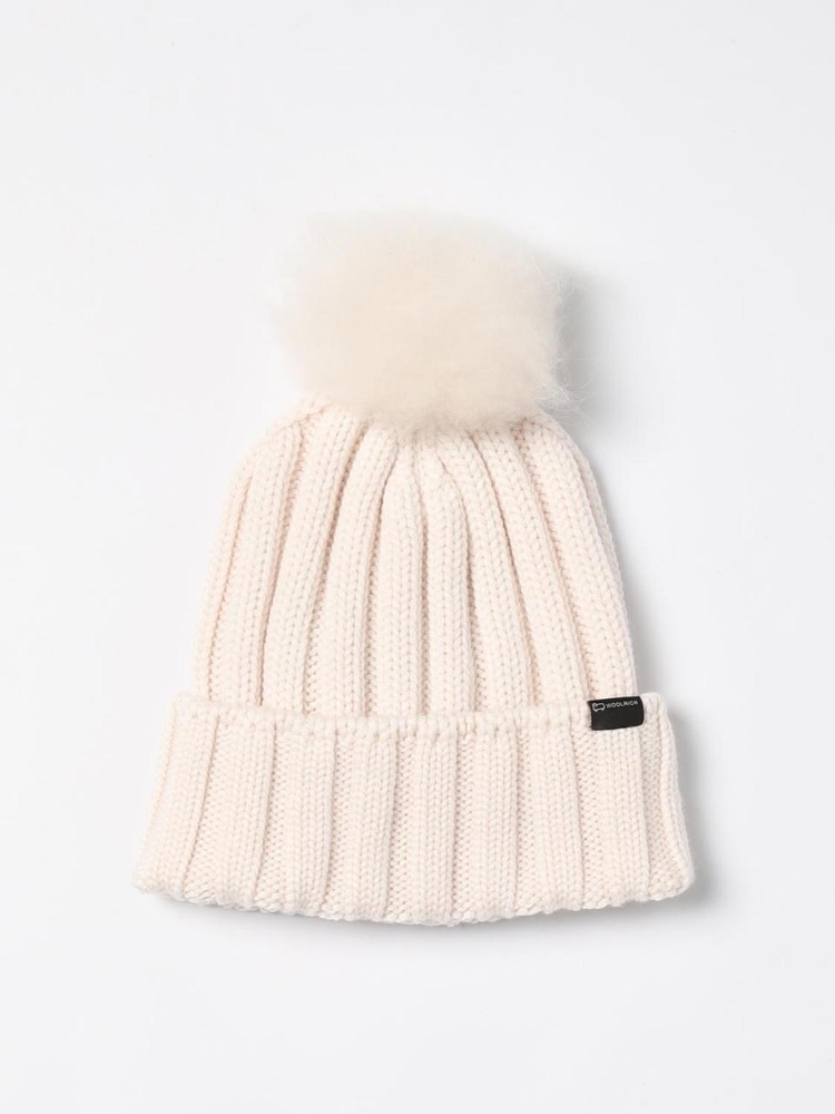 울리치 FW24 Woolrich hat in virgin wool with ribbed pompom CFWWAC0163FRUF0428 8743 Cream