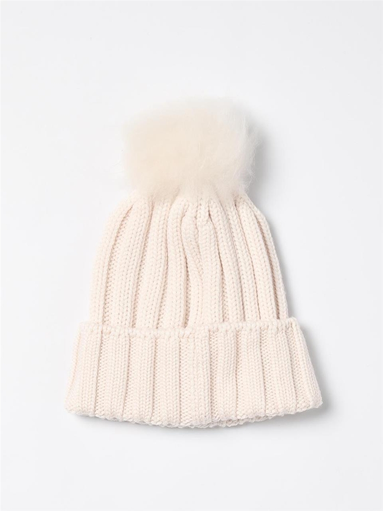 울리치 FW24 Woolrich hat in virgin wool with ribbed pompom CFWWAC0163FRUF0428 8743 Cream