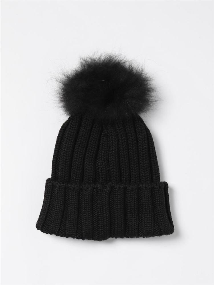 울리치 FW24 Woolrich hat in virgin wool with ribbed pompom CFWWAC0163FRUF0428 100 Black