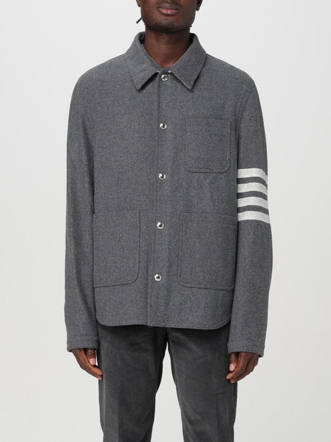 톰 브라운 FW24 Thom Browne 4-bar shirt jacket MJO220UF0522 35 Gray