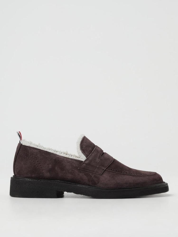 톰 브라운 FW24 Penny Thom Browne Suede Loafer MFF001GL0037 208 Dark Brown