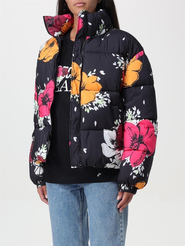 모스키노 FW24 Moschino Jeans Floral Padded Down Jacket 06118735 2555 Black