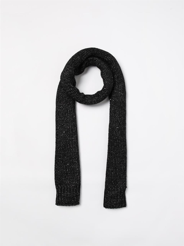 아르마니 익스체인지 FW24 Armani Exchange lame viscose hat + scarf set XW000080AF10519 UC001 Black