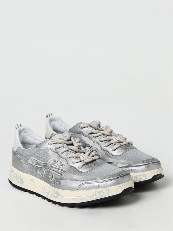 프리미아타 SS24 Nous Premiata Sneakers in used leather NOUS  6654 Silver