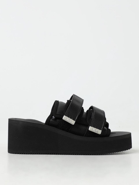 수이코크 SS24 Moto Acab Suicoke Sandal in grained synthetic leather and neoprene OH056A BLK Black