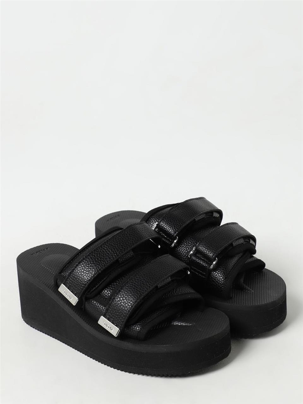 수이코크 SS24 Moto Acab Suicoke Sandal in grained synthetic leather and neoprene OH056A BLK Black