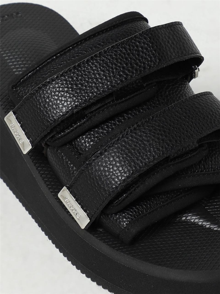 수이코크 SS24 Moto Acab Suicoke Sandal in grained synthetic leather and neoprene OH056A BLK Black