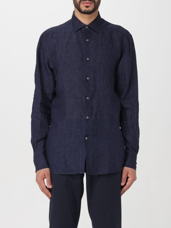 제냐 SS24 Zegna Linen Shirt SRF5UDX38 402 Blue