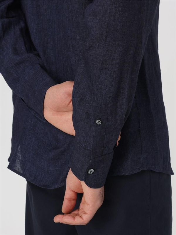 제냐 SS24 Zegna Linen Shirt SRF5UDX38 402 Blue