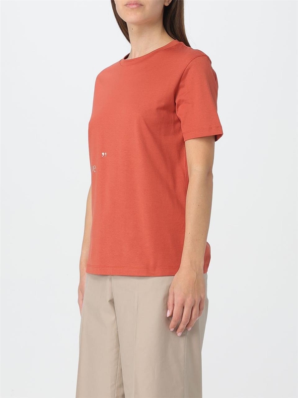 S 막스마라 SS24 S Max Mara cotton T-shirt with contrasting writing 2419971033600 004 Orange