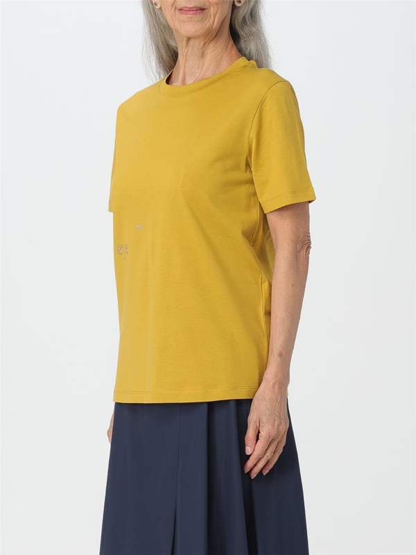 S 막스마라 SS24 S Max Mara cotton T-shirt with contrasting writing 2419971033600 009 Yellow