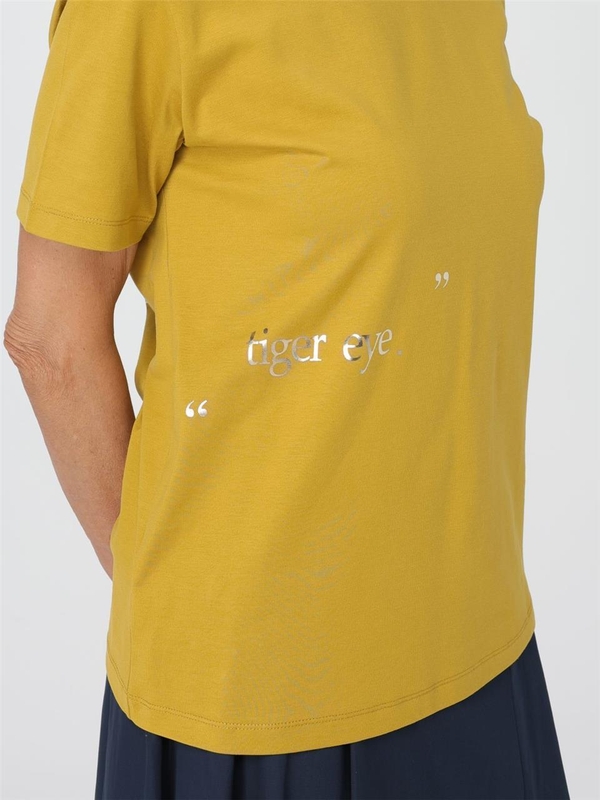 S 막스마라 SS24 S Max Mara cotton T-shirt with contrasting writing 2419971033600 009 Yellow