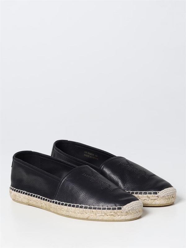 생로랑 FW23 Saint Laurent Grained Leather Espadrilles 5096160AS00 1000 Black