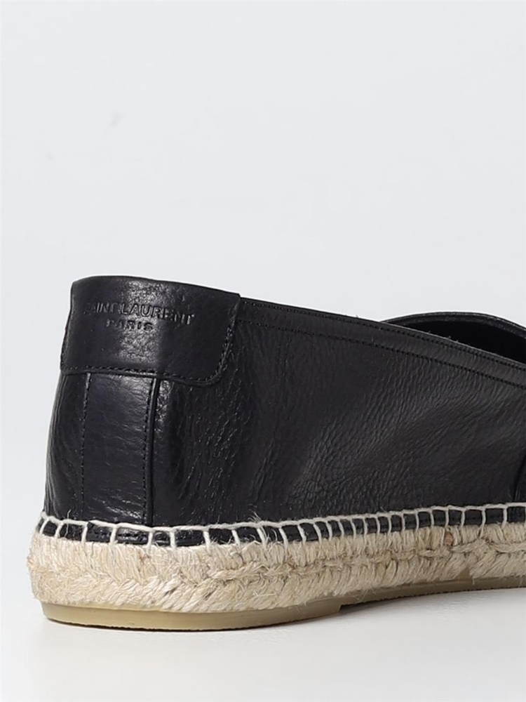 생로랑 FW23 Saint Laurent Grained Leather Espadrilles 5096160AS00 1000 Black