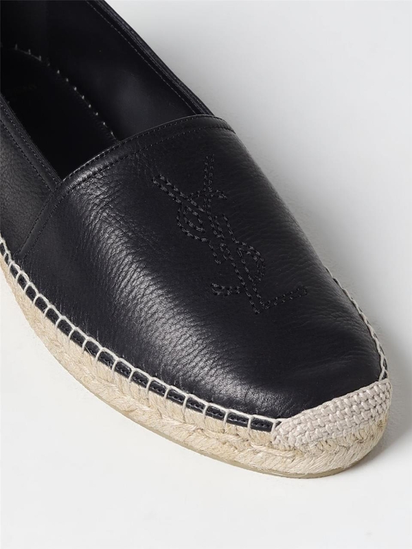 생로랑 FW23 Saint Laurent Grained Leather Espadrilles 5096160AS00 1000 Black