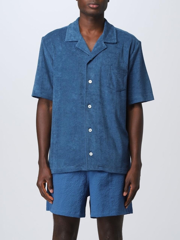 하울린 SS23 Howlin Mens Shirt Cocktail In Towel Pacific Blue Royal Blue