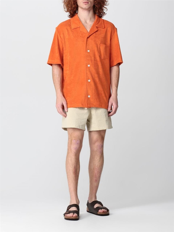 하울린 SS23 Howlin Mens Shirt Cocktail In Towel Tangerine Dream Orange