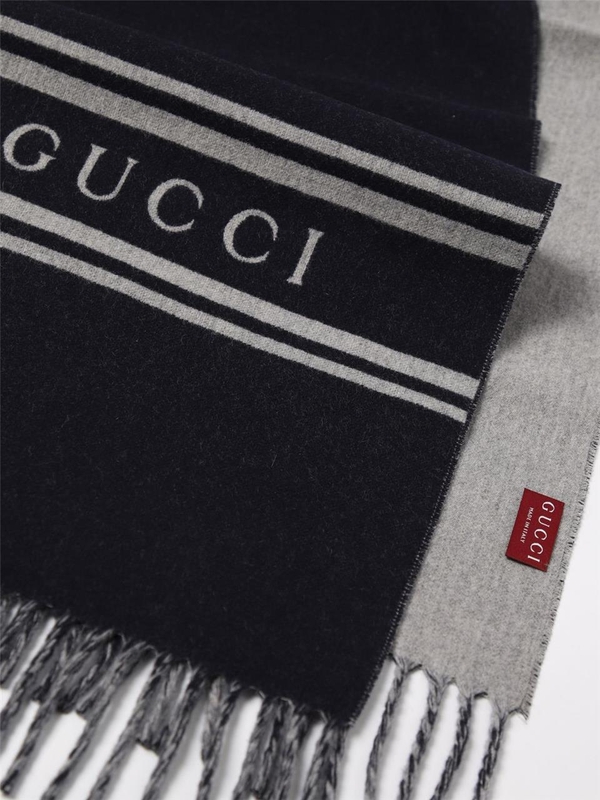 구찌 FW24 Gucci Mens Scarf 7953044GA17 4162 Blue