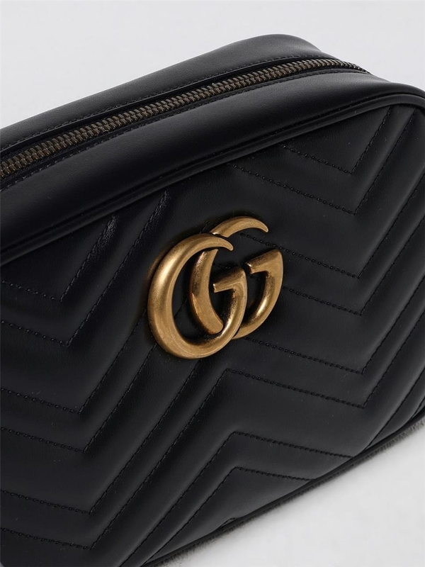 구찌 FW24 Gucci GG Marmont bag in quilted nappa 447632DTD1T 1000 Black