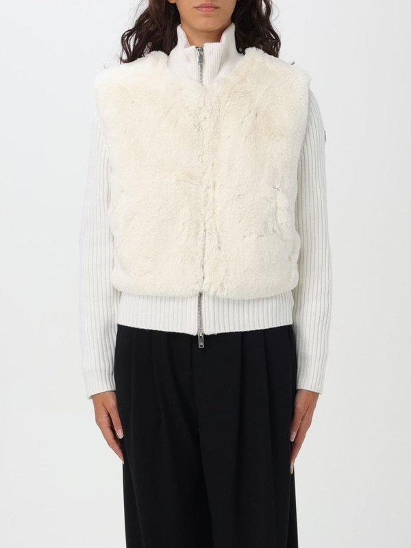 무스너클 FW24 Moose Knuckles Faux Fur and Knit Jacket M34LK656 891 Cream