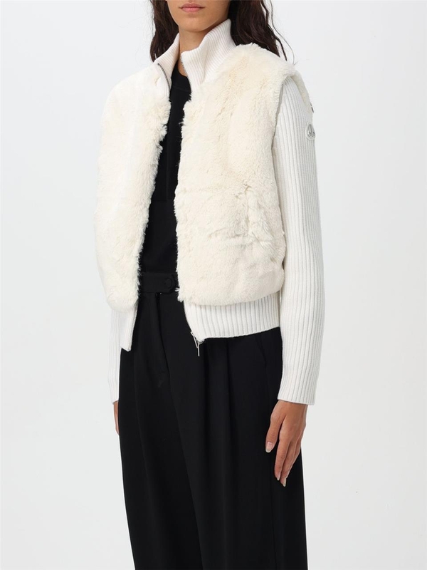 무스너클 FW24 Moose Knuckles Faux Fur and Knit Jacket M34LK656 891 Cream