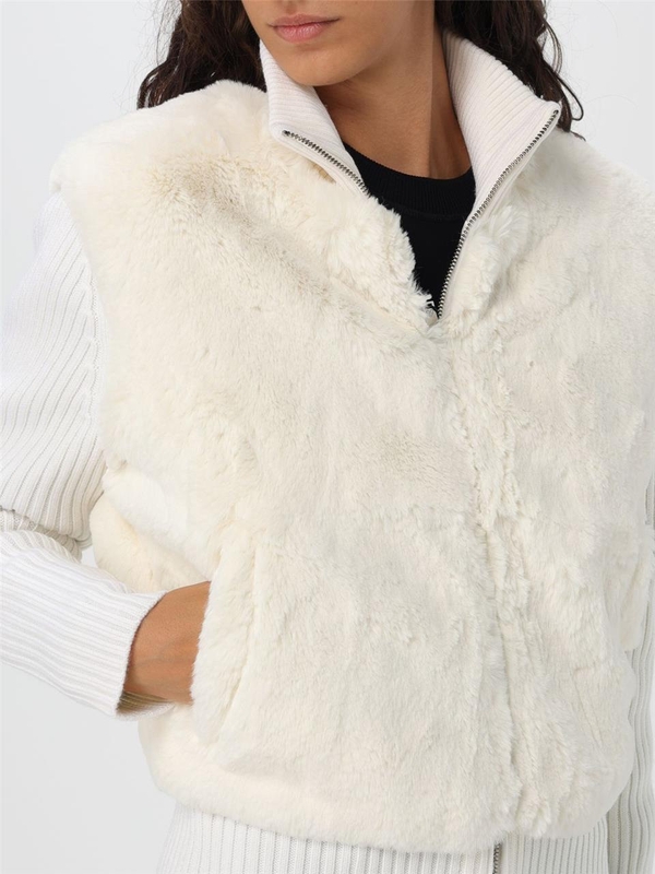 무스너클 FW24 Moose Knuckles Faux Fur and Knit Jacket M34LK656 891 Cream