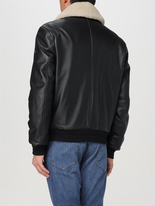 무스너클 FW24 Moose Knuckles Leather Jacket M34ML313 292 Black