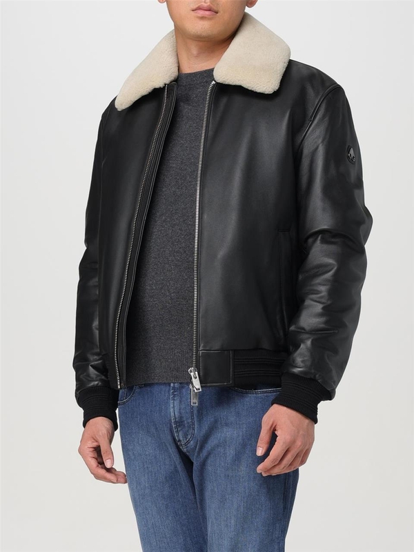 무스너클 FW24 Moose Knuckles Leather Jacket M34ML313 292 Black