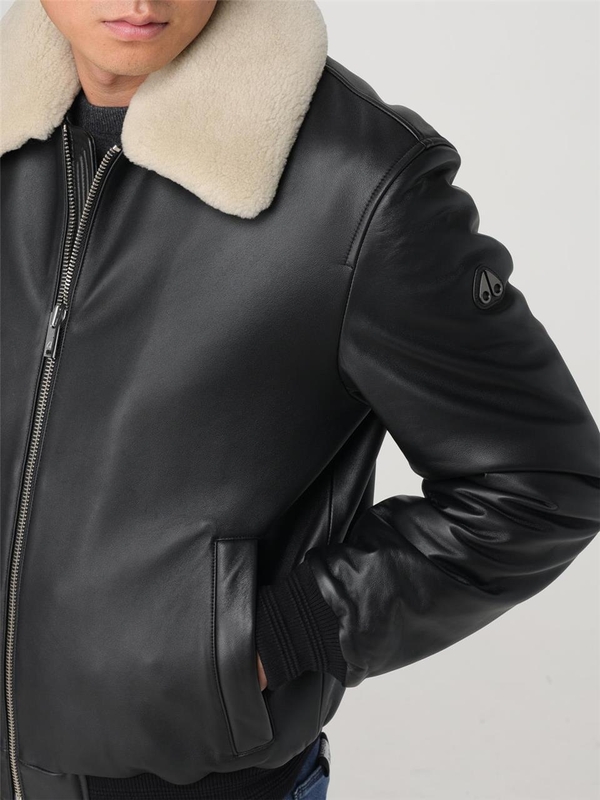 무스너클 FW24 Moose Knuckles Leather Jacket M34ML313 292 Black