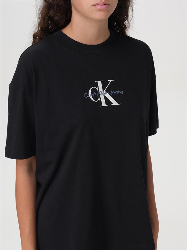 캘빈클라인 FW24 Calvin Klein Jeans Regenerated Cotton T-Shirt with Logo Print J20J224242BEH Black