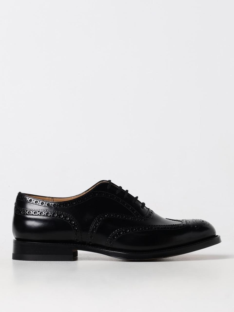 처치스 FW24 Burwood Churchs Derby in brushed leather with brogue pattern EEB0029XV F0AAB Black