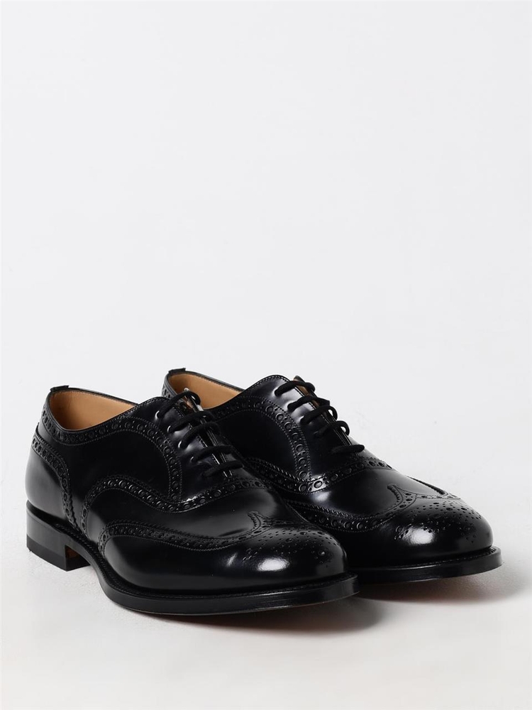 처치스 FW24 Burwood Churchs Derby in brushed leather with brogue pattern EEB0029XV F0AAB Black