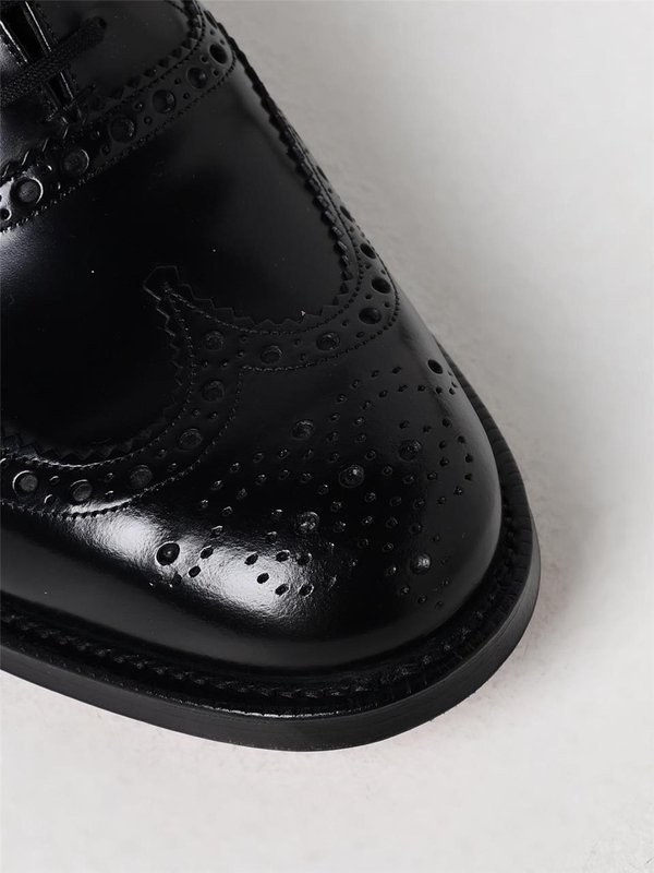 처치스 FW24 Burwood Churchs Derby in brushed leather with brogue pattern EEB0029XV F0AAB Black