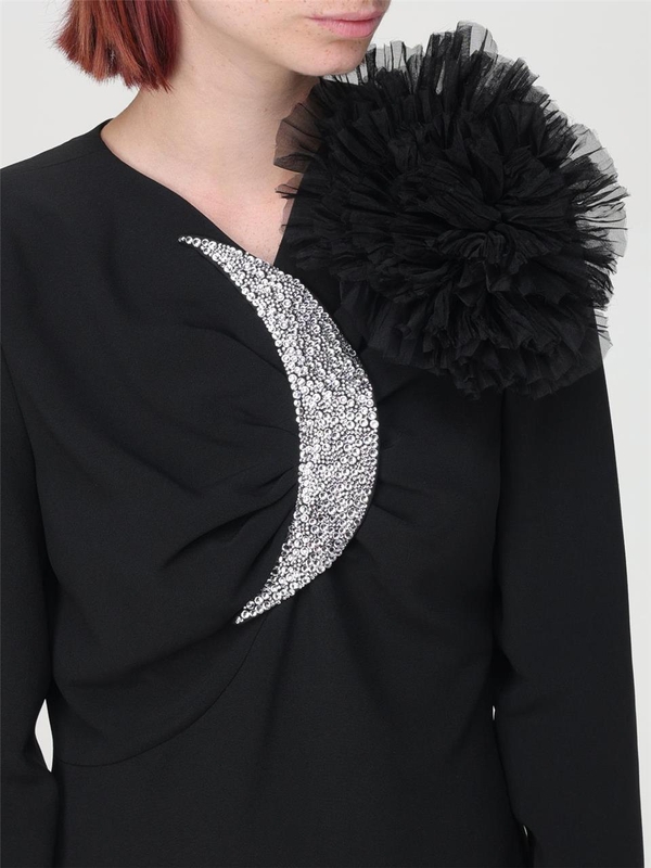 엠포리오 아르마니 FW24 Emporio Armani tulle brooch 8646234F800 00020 Black