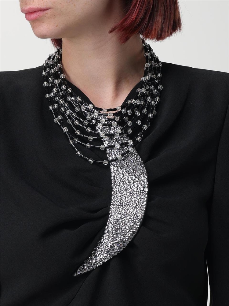 엠포리오 아르마니 FW24 Emporio Armani Faceted Resin Stone Necklace 8607034F631 00020 Black