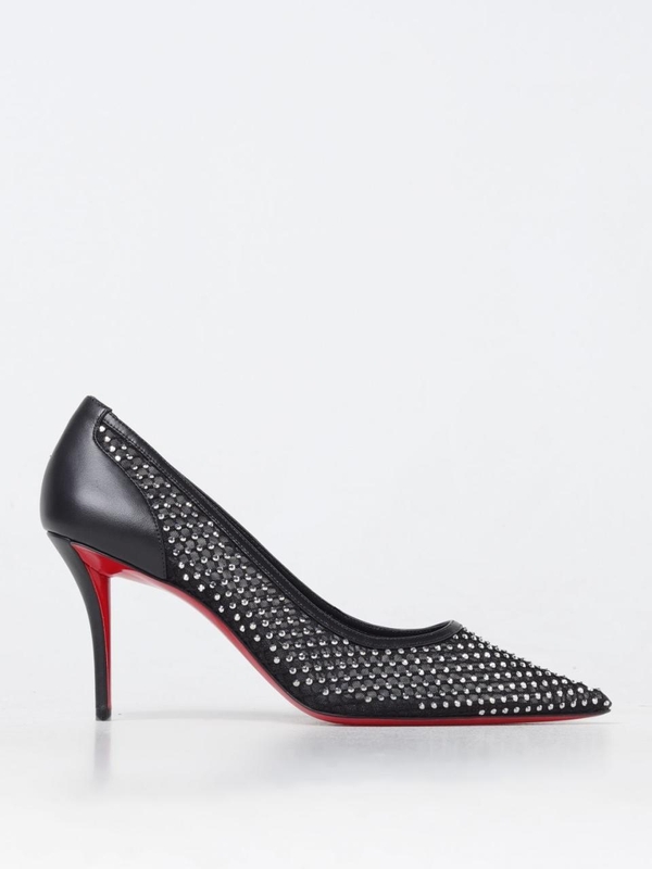 크리스찬루부탱 FW24 Christian Louboutin Apostropha Pumps in Mesh and Leather with Rhinestones 3240170 B775 Black