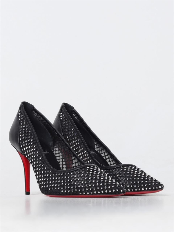 크리스찬루부탱 FW24 Christian Louboutin Apostropha Pumps in Mesh and Leather with Rhinestones 3240170 B775 Black