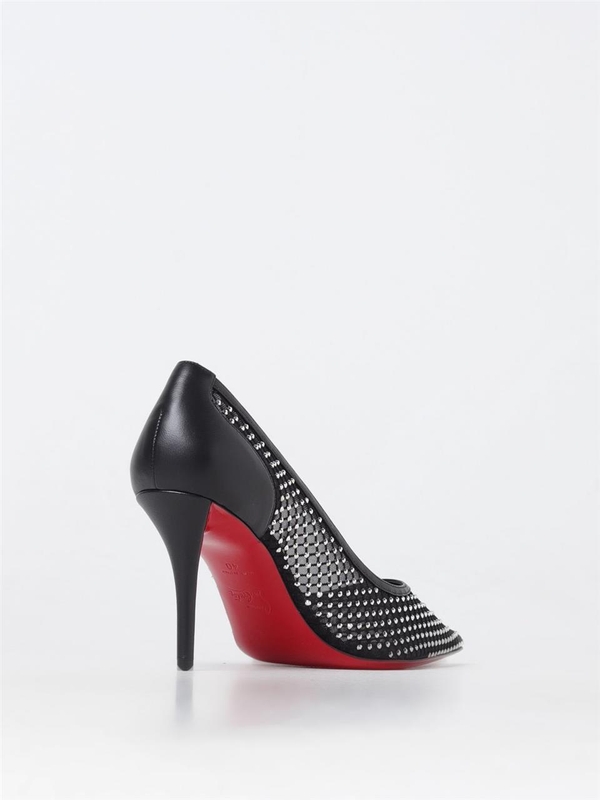 크리스찬루부탱 FW24 Christian Louboutin Apostropha Pumps in Mesh and Leather with Rhinestones 3240170 B775 Black