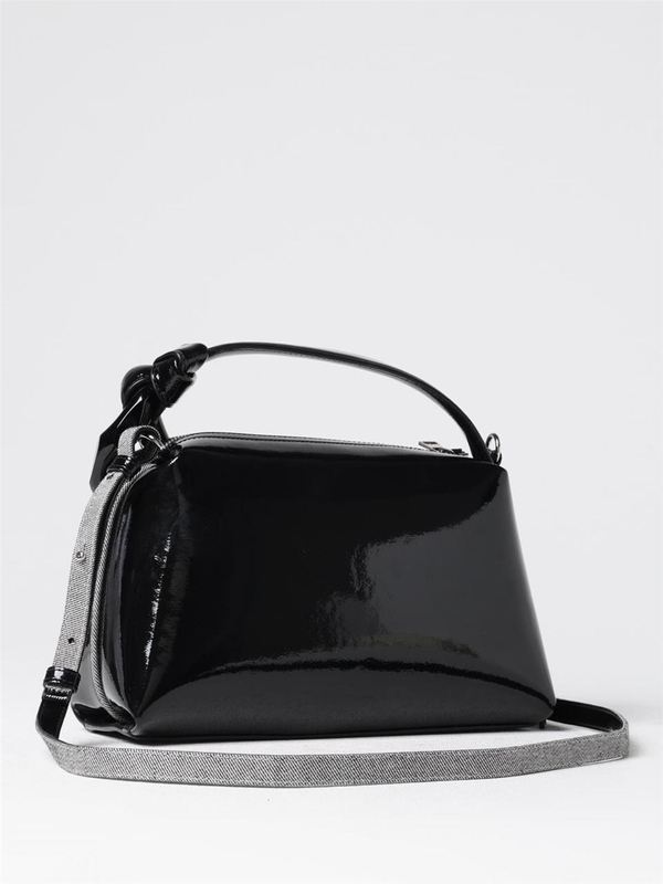 JW 앤더슨 FW24 JW Anderson Patent and Denim Corner Bag HB0649FA0391 999 Black