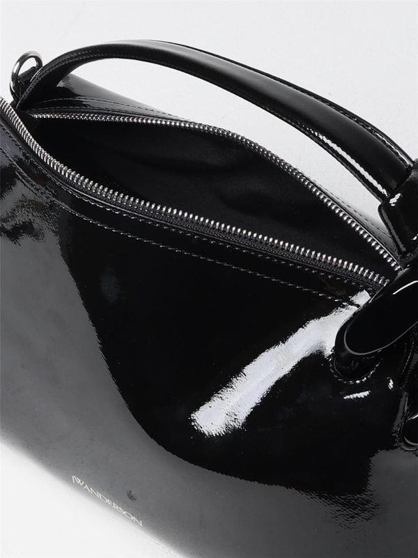 JW 앤더슨 FW24 JW Anderson Patent and Denim Corner Bag HB0649FA0391 999 Black