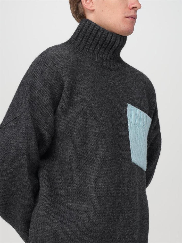 JW 앤더슨 FW24 Jw Anderson Turtleneck Sweater KW1269YN0367 084 Gray