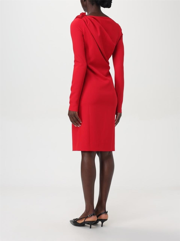 JW 앤더슨 FW24 Jw Anderson Draped V-Neck Dress DR0446PG1573 417 Red