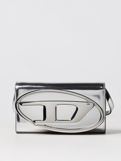 디젤 FW24 Diesel Patent Wallet Bag X09809PS202 H0535 Silver