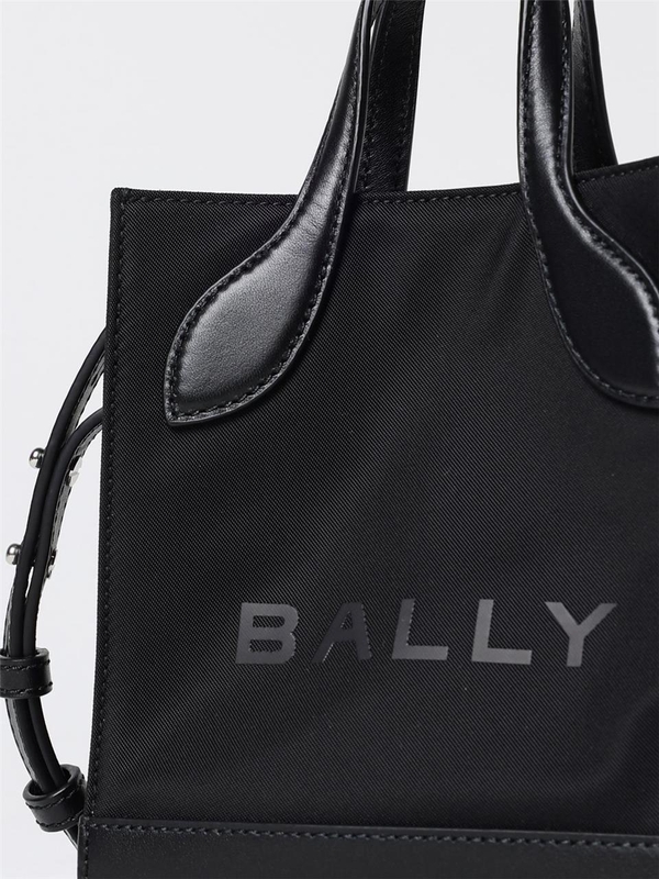 발리 FW24 Bally Mini Bar Bag in Nylon and Leather WAM03ENY284 I907P Black