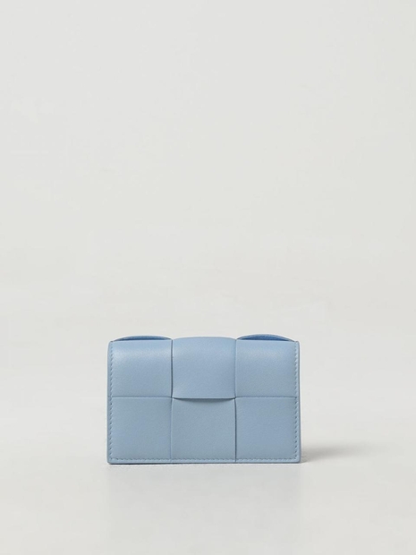 보테가베네타 SS24 Cassette Bottega Veneta Business Card Holder in Woven Nappa 651396 VCQC4 1729 Sky Blue