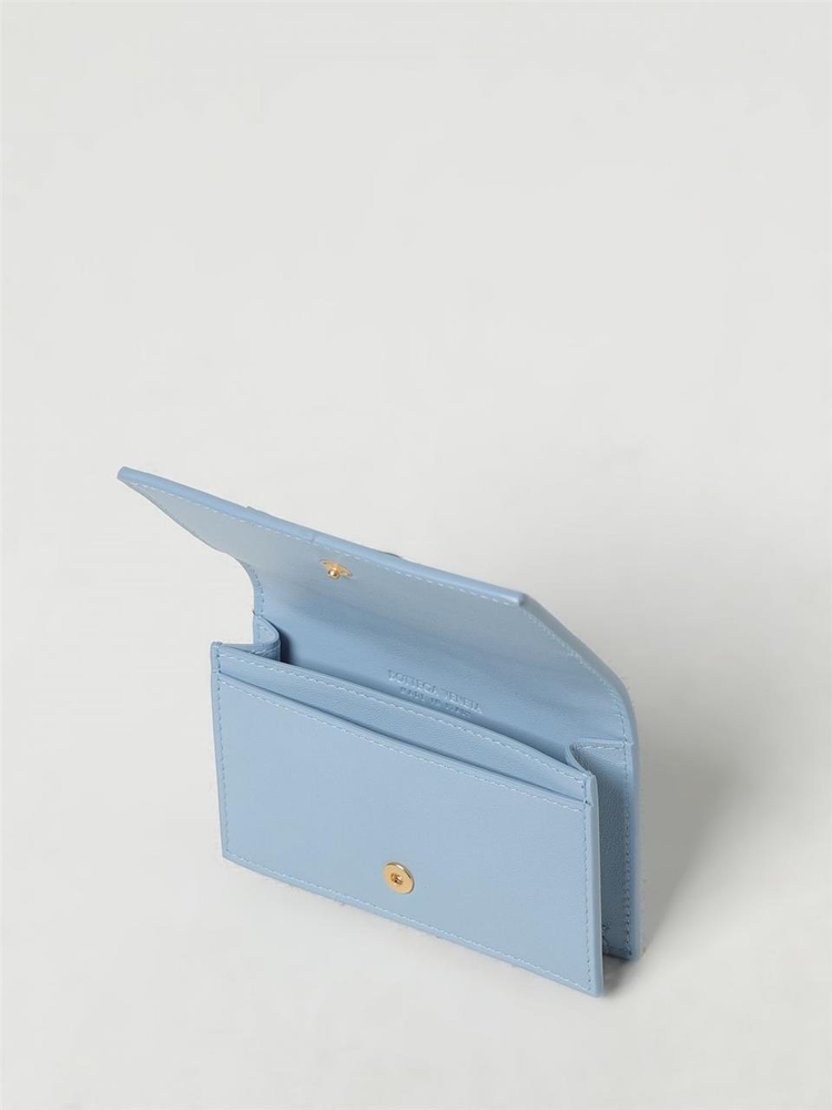 보테가베네타 SS24 Cassette Bottega Veneta Business Card Holder in Woven Nappa 651396 VCQC4 1729 Sky Blue