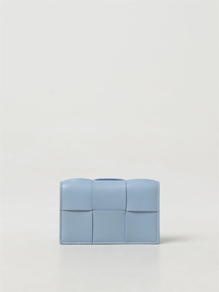 보테가베네타 SS24 Cassette Bottega Veneta Business Card Holder in Woven Nappa 651396 VCQC4 1729 Sky Blue