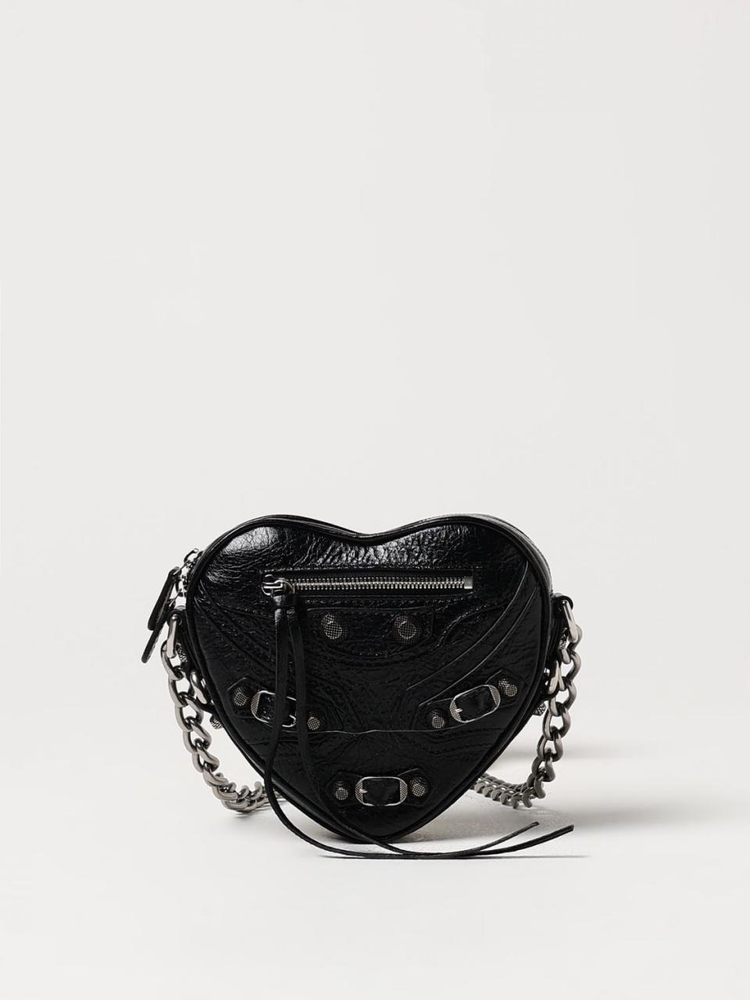 발렌시아가 SS24 Le Cagole Heart Balenciaga Leather Bag 7227811VG9Y 1000 Black