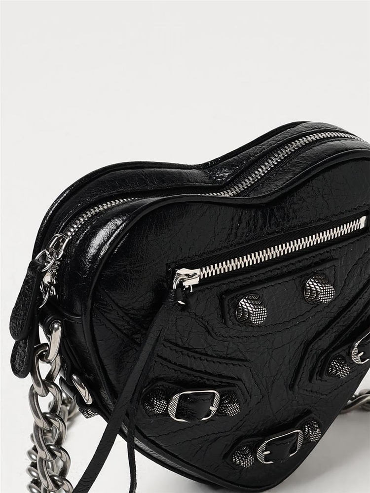 발렌시아가 SS24 Le Cagole Heart Balenciaga Leather Bag 7227811VG9Y 1000 Black